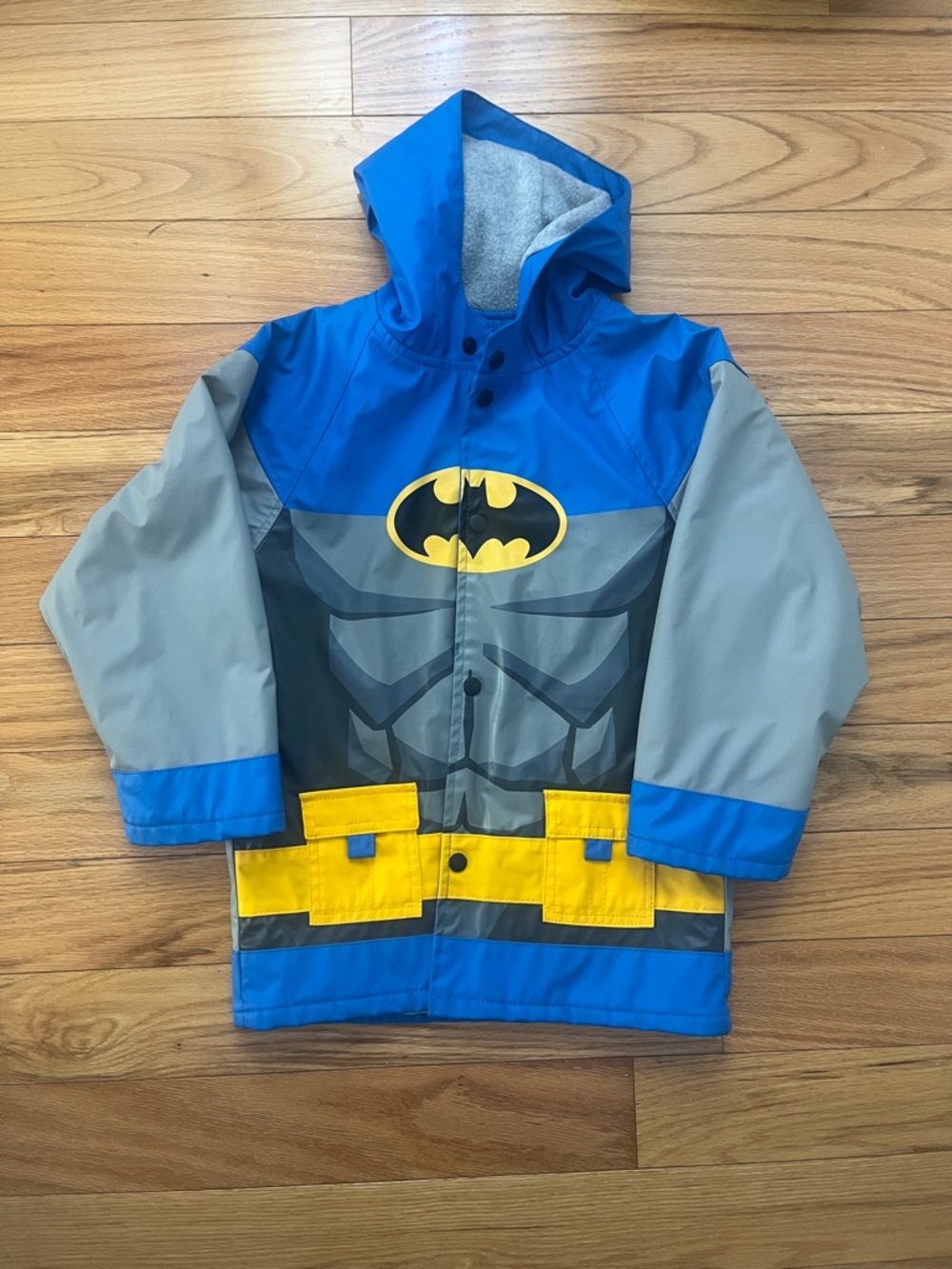 Western Chief Blue, Gray & Yellow Batman Hooded Kids Costume Jacket